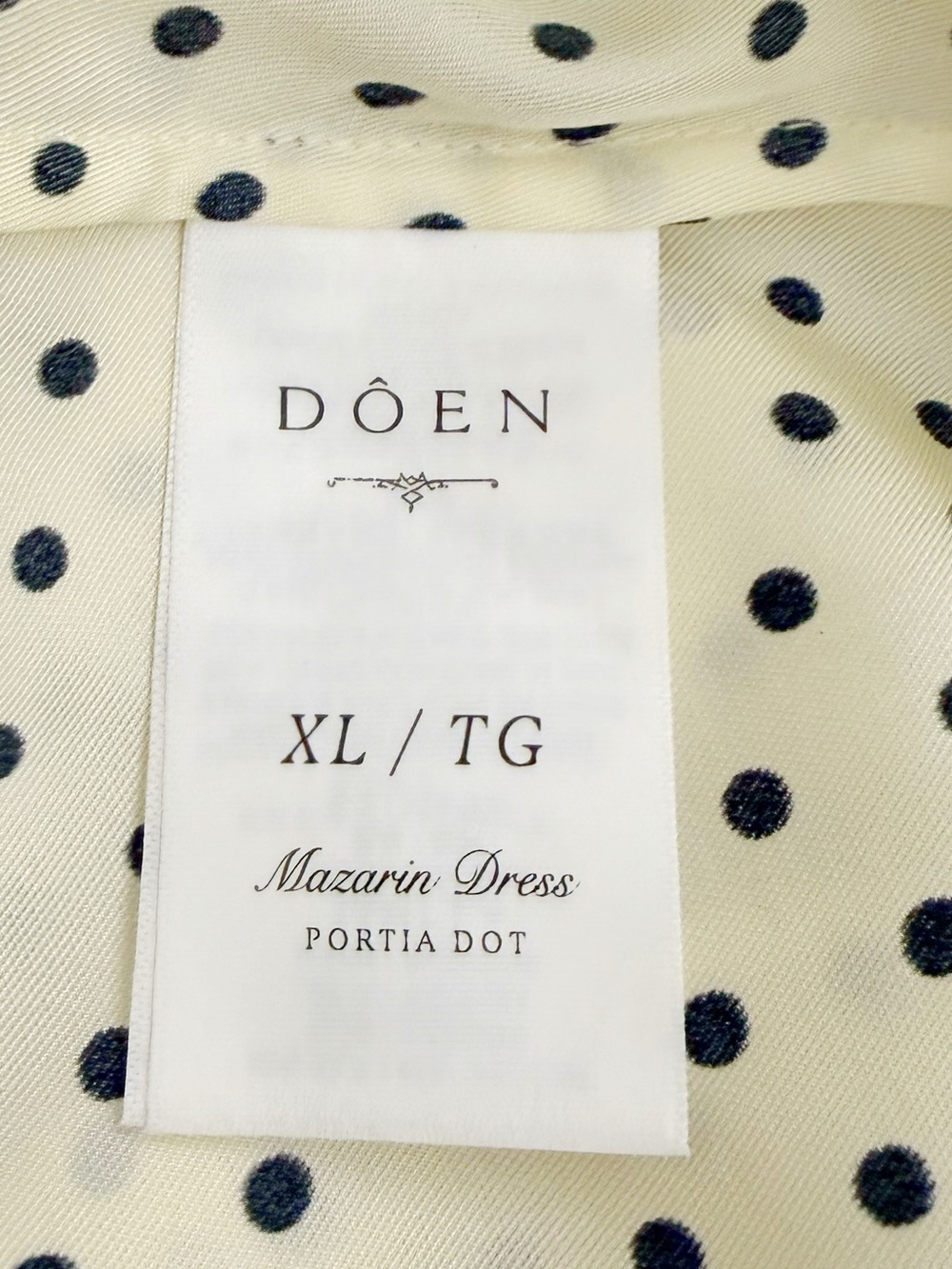 NWT DÔEN Mazarine Polka Dot Midi Dress in Portia Dot, Cream Size XL - Picture 15 of 17